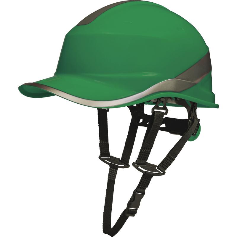 Delta Plus Diamond V UP Safety Helmet Baseball Cap Shaped Chin Strap Green