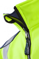 Sioen Drayton Hi-Vis Softshell Jacket with Detachable Sleeves, Size - Large