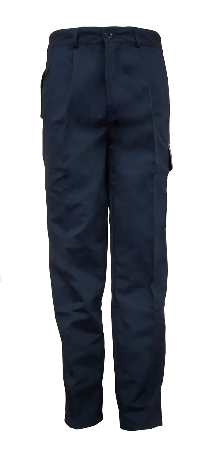 D Style Men Polycotton Work Trousers Navy Contrast Blue Size 38