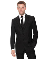 Clubclass Docklands Polyester Wool 2 Buttons Black Men Suit Jacket