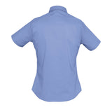 Sol's 16070 Poplin Ladies Shirt Short Sleeve Mid Blue Size 12