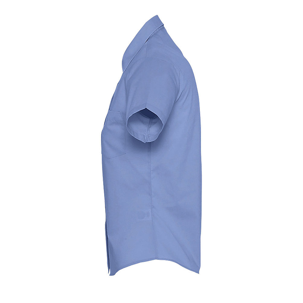 Sol's 16070 Poplin Ladies Shirt Short Sleeve Mid Blue Size 12
