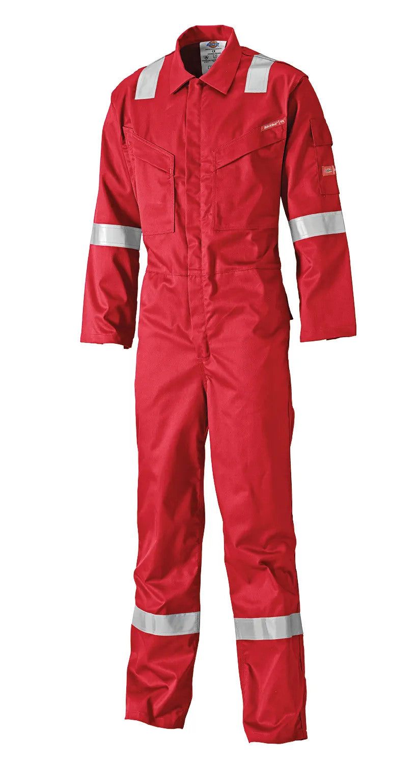 Dickies FR5404 Men FR Coverall Pyrovatex Hi Vis Antistatic Red Size 50R