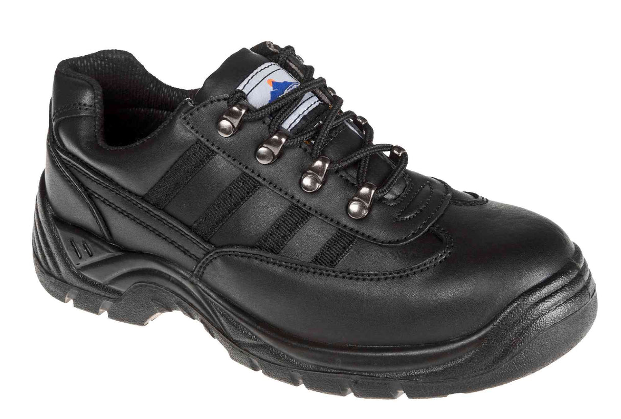 Portwest FW15 Unisex Safety Trainer Shoes Leather Black