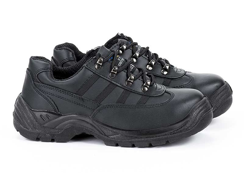 Portwest FW15 Unisex Safety Trainer Shoes Leather Black