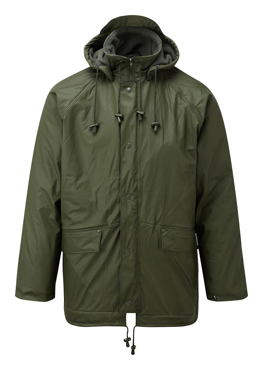 Fortess Flex 219 Waterproof Fleece Lined Front Zip Hooded Rain Jacket North Sea Workwear