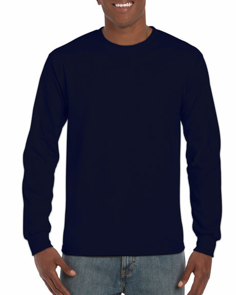 Gildan Ultra Cotton Men Long Sleeve T-Shirt Navy