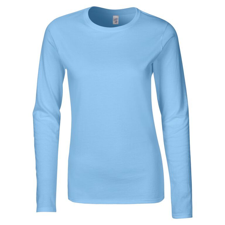 Gildan Softstyle Women's Long Sleeve T-Shirt Light Blue