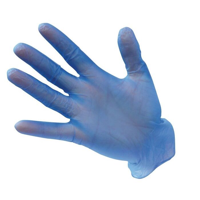 Polyco GD13 Vinyl Disposable Gloves Powder Free Blue Size L