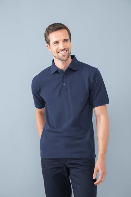 Henbury H400 Navy Men Polo Shirt Short Sleeve Heavy Pique