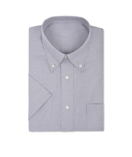 Disley Bruff Polycotton Short Sleeve Men Oxford Shirt - Grey