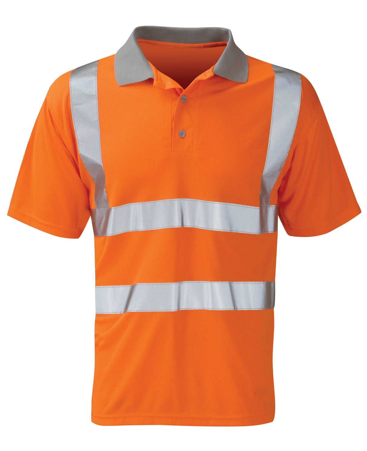 Orbit HVPS03R Mercury Polyester Reflective Bands Rail Workwear Orange Hi Vis Polo Shirt