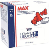 Howard Leight 3301130 Max SNR37 Corded Disposable Earplugs - Box of 100 Pairs