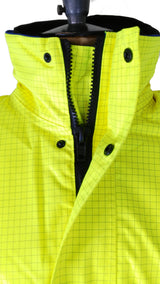 Eurox Aqua Hi Vis Waterproof Rain Jacket Flame Retardant Antistatic Parka With Removable Quilted Lining
