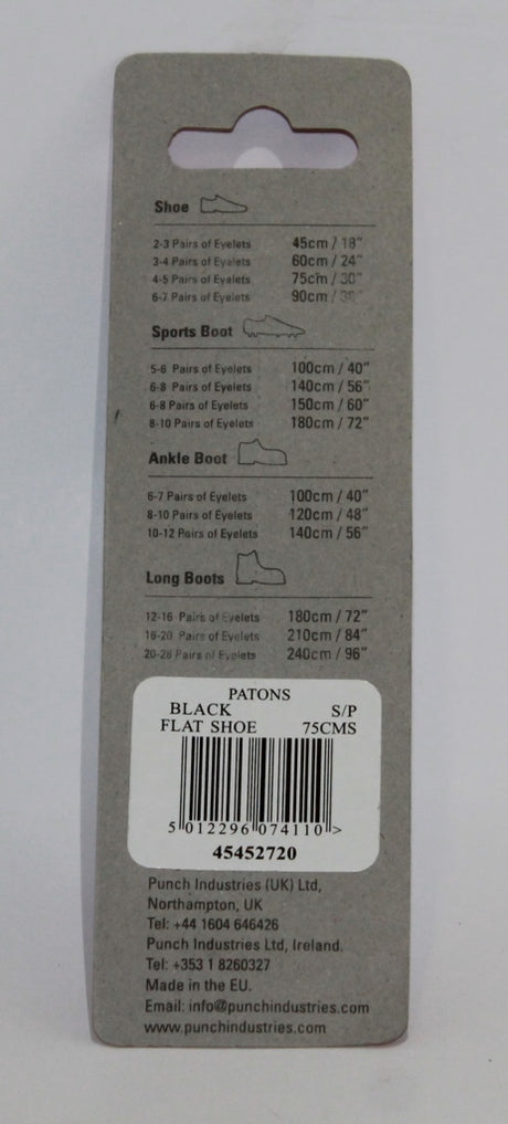 Patons 90cm Black Laces
