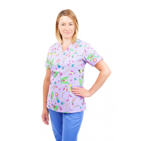 Alexandra Ladies Scrub Top V-Neck, Size - 12