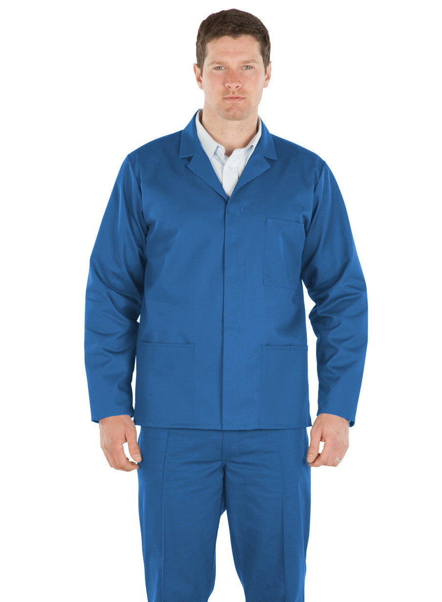 Harveys JK10 Front Stud Polycotton General Workwear Blue Driver Jacket