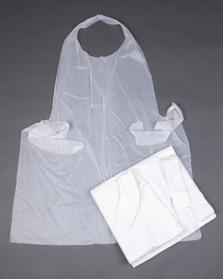 Jodal PE Aprons - Pack of 100 White Disposable Polythene Aprons 27" x 40"