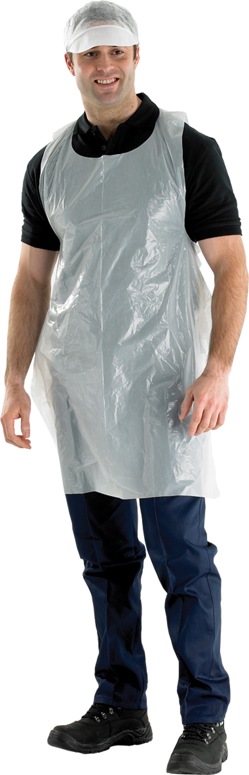 Jodal PE Aprons - Pack of 100 White Disposable Polythene Aprons 27" x 40"