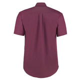 Kustom Kit KK109 Mens Oxford Shirt Short Sleeve Work Uniforms Burgundy