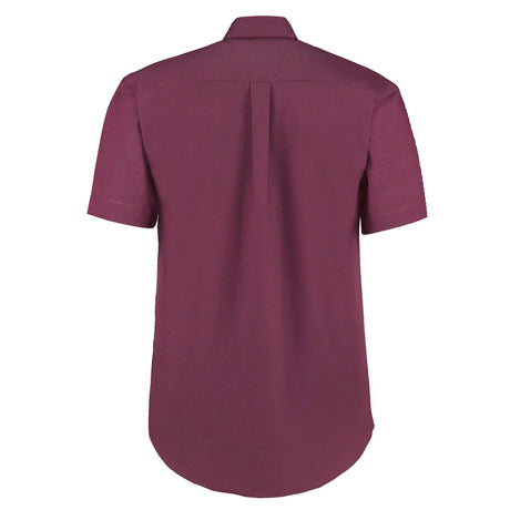 Kustom Kit KK109 Mens Oxford Shirt Short Sleeve Work Uniforms Burgundy