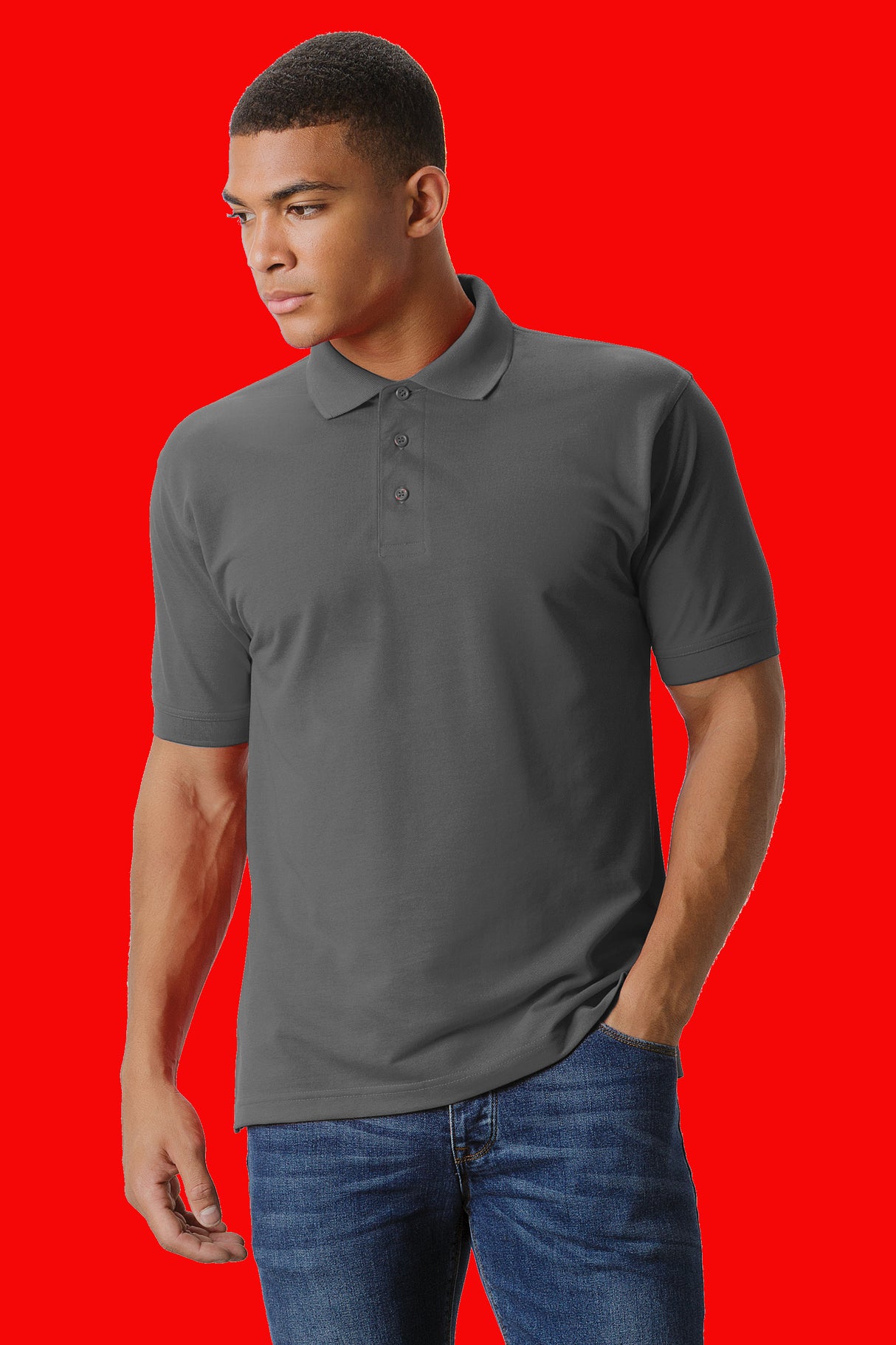 Kustom Kit KK403 Klassic Short Sleeve Polo Shirt, Charcoal - Size L