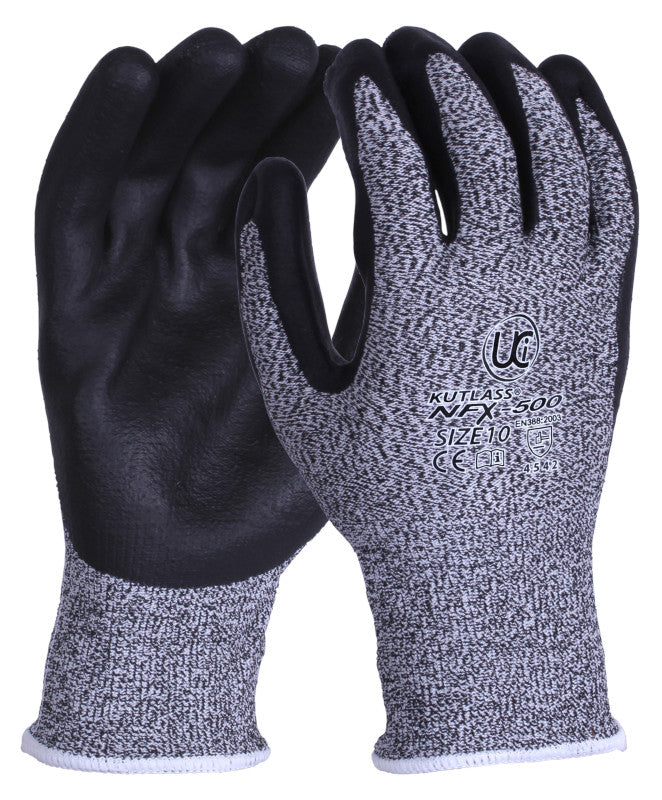 Ultimate Industrial Kutlass NFX-500 Work Gloves Cut 5 Resistant Nitrile Coating