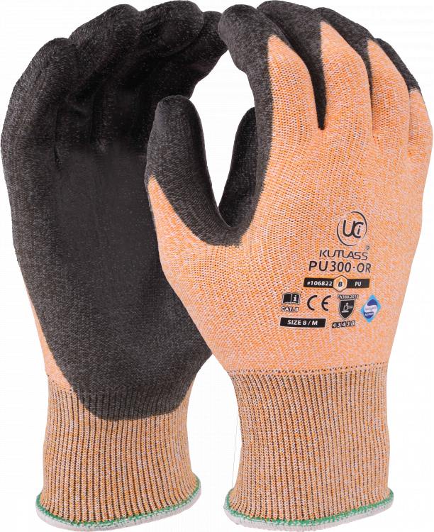 Ultimate Industrial Kutlass® PU300-OR Work Gloves Cut 3 Protection