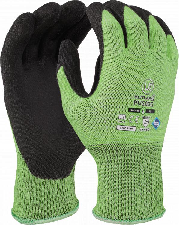 Ultimate Industrial Kutlass® PU500G Work Gloves Cut 5 Protection
