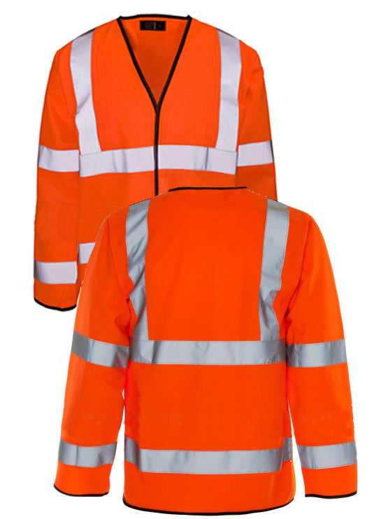 Leo Workwear Shirwell BSO3 Sleeved Waistcoat Reflective Bands Lightweight Orange