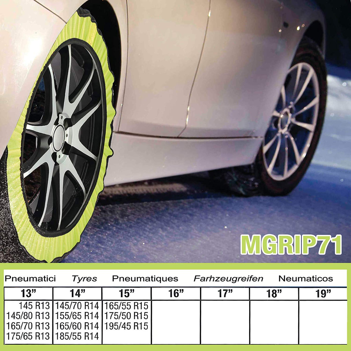 Agripool MGRIP71 Multigrip Snow Socks, Size Group 71 - Fits 13" to 15" Tyres Rims