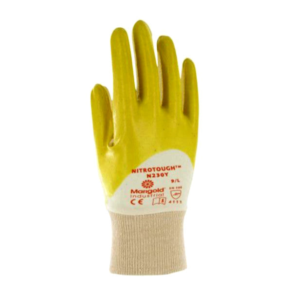 Ansell Nitrotough N230Y Work Gloves Nitrile Coated Size 8 - M Pack of 12 Pairs