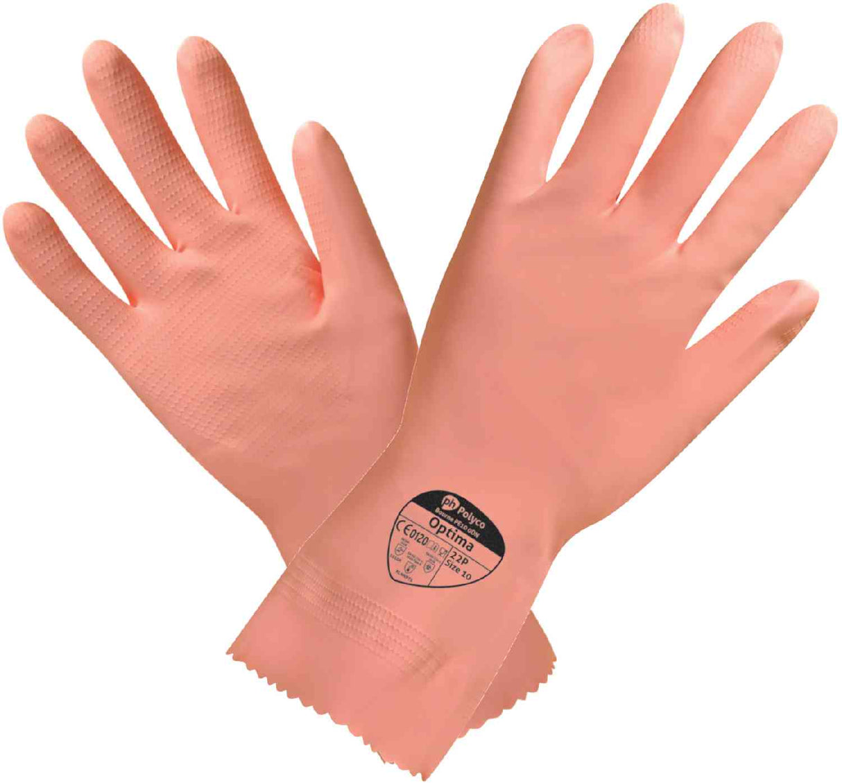 Polyco Optima Pink Chemical Resistant Gauntlets Size 8 Case of 144