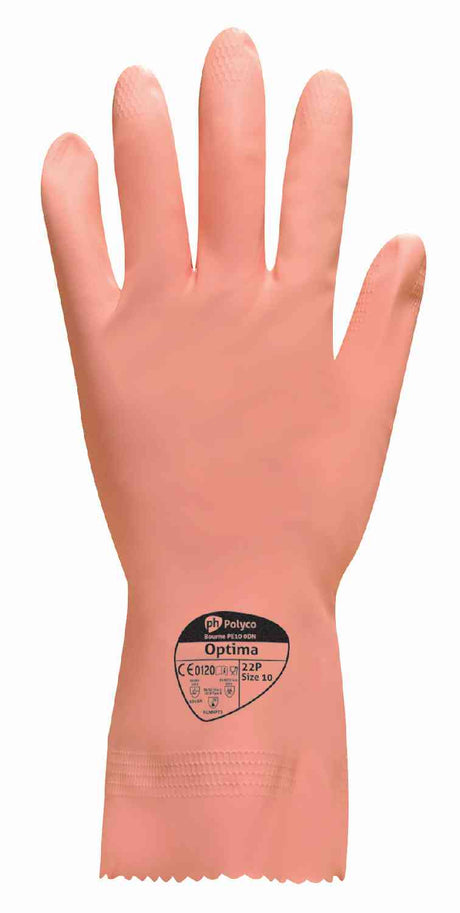 Polyco Optima Pink Chemical Resistant Gauntlets Size 8 Case of 144