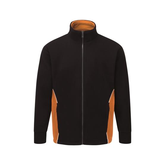 Orn 3180 Two Tone Super Warm Stylish Premium Fleece Black-Orange