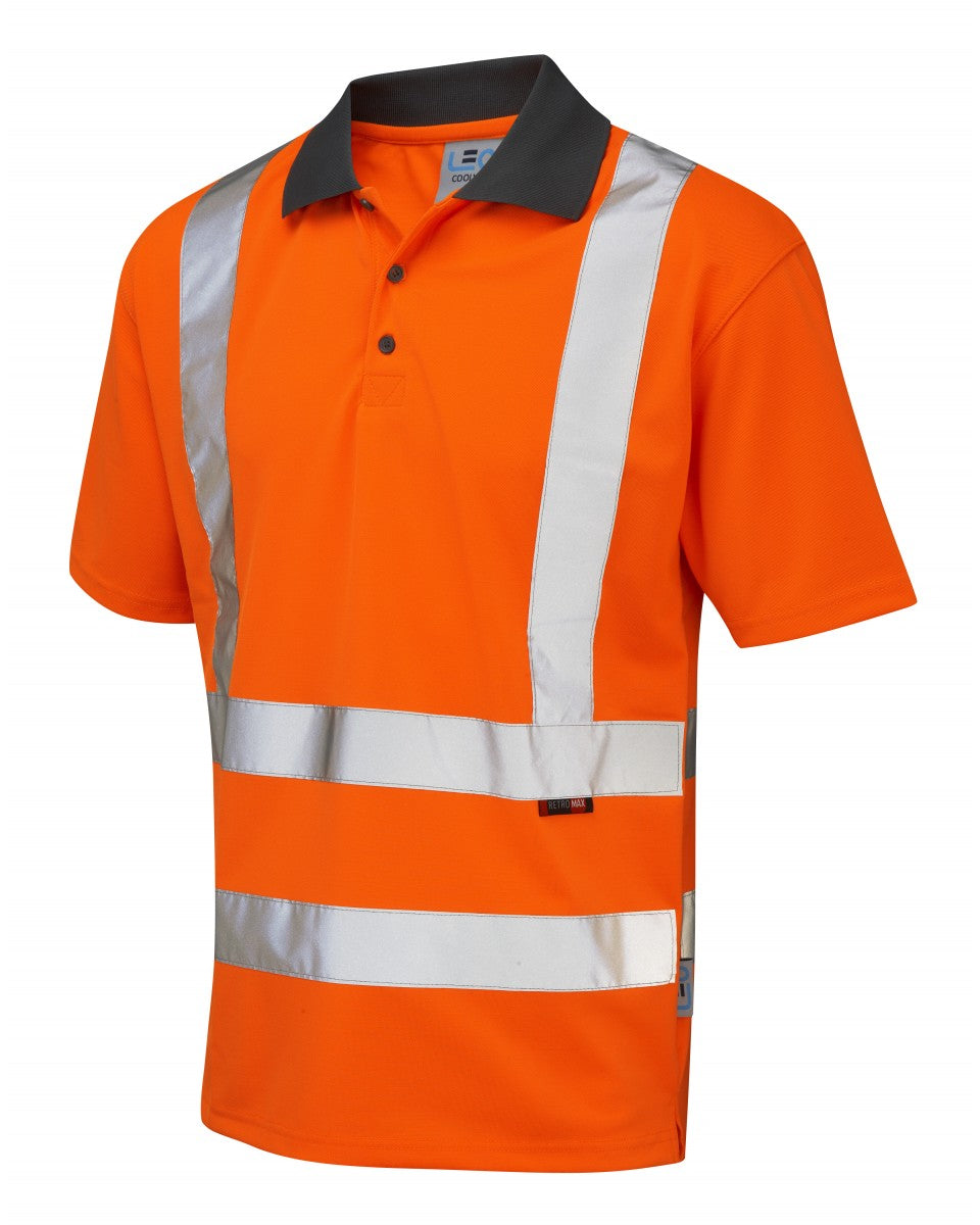 Leo Workwear Rockham Hi Vis Polo Shirt Orange