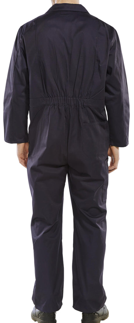 Beeswift PCBS Polycotton 7Oz  Stud Front Navy Coverall