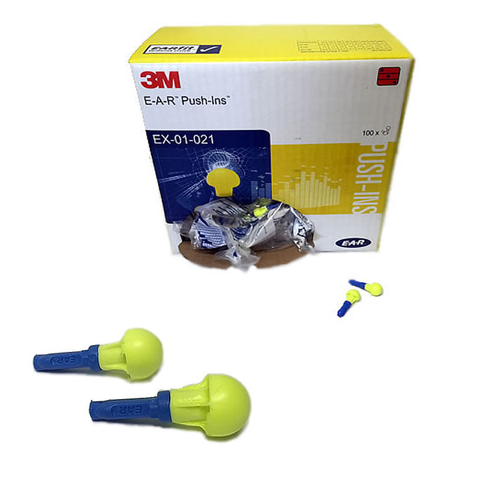 3M EX-01-021 Push-Ins Reusable Ear Plugs SNR=38dB Hearing Protection - 100 Pairs Box