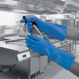 Polyco Pura Blue Latex Free PVC Janitorial Glove Medium Weight