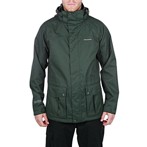 Craghoppers CMW656 Kiwi Waterproof Dark Green Rain Jacket, Size - Medium