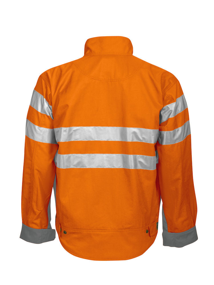 Projob 6401 Men Pilot Style Polycotton Orange Hi Vis Jacket, Size - Large