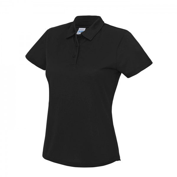 AWDis JC045 Just Cool Black Short Sleeve Ladies Polo Shirt