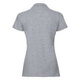 Russell Collection 569F Classic Ladies Polo Shirt Grey Cotton, Size - Medium