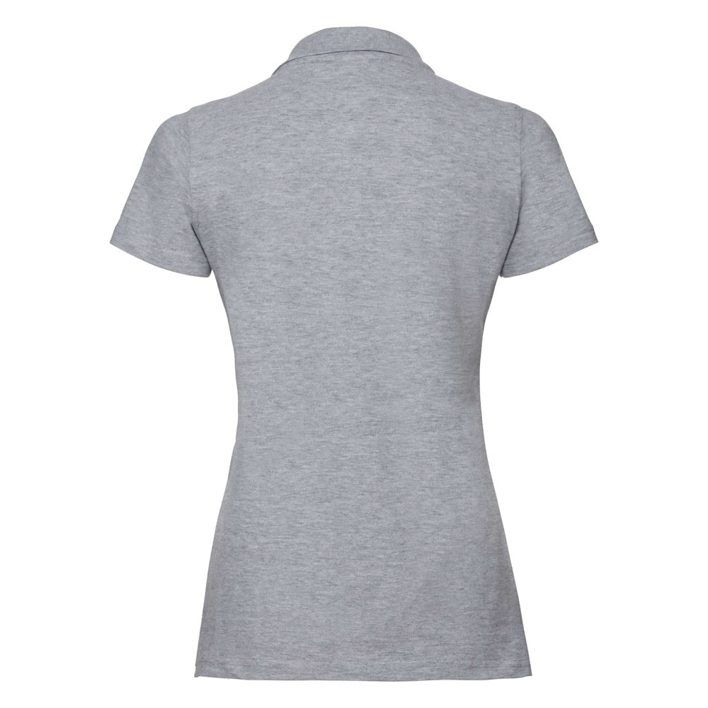 Russell Collection 569F Classic Ladies Polo Shirt Grey Cotton, Size - Medium