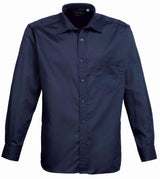 Premier PR200 Long Sleeve Poplin Polyester Cotton Shirt Navy