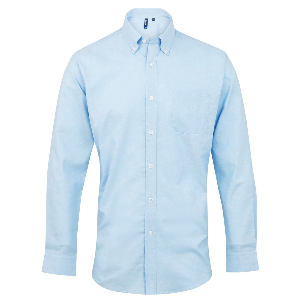 Premier PR230 Button Down Polycotton Long Sleeve Light Blue Men Oxford Shirt