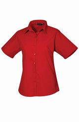 Premier PR302 Ladies Poplin Short Sleeve Blouse