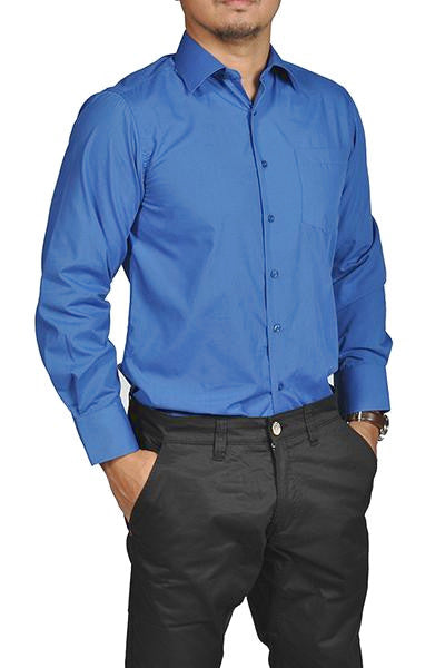 Rochelle Men Polycotton Classic Shirt Royal Blue