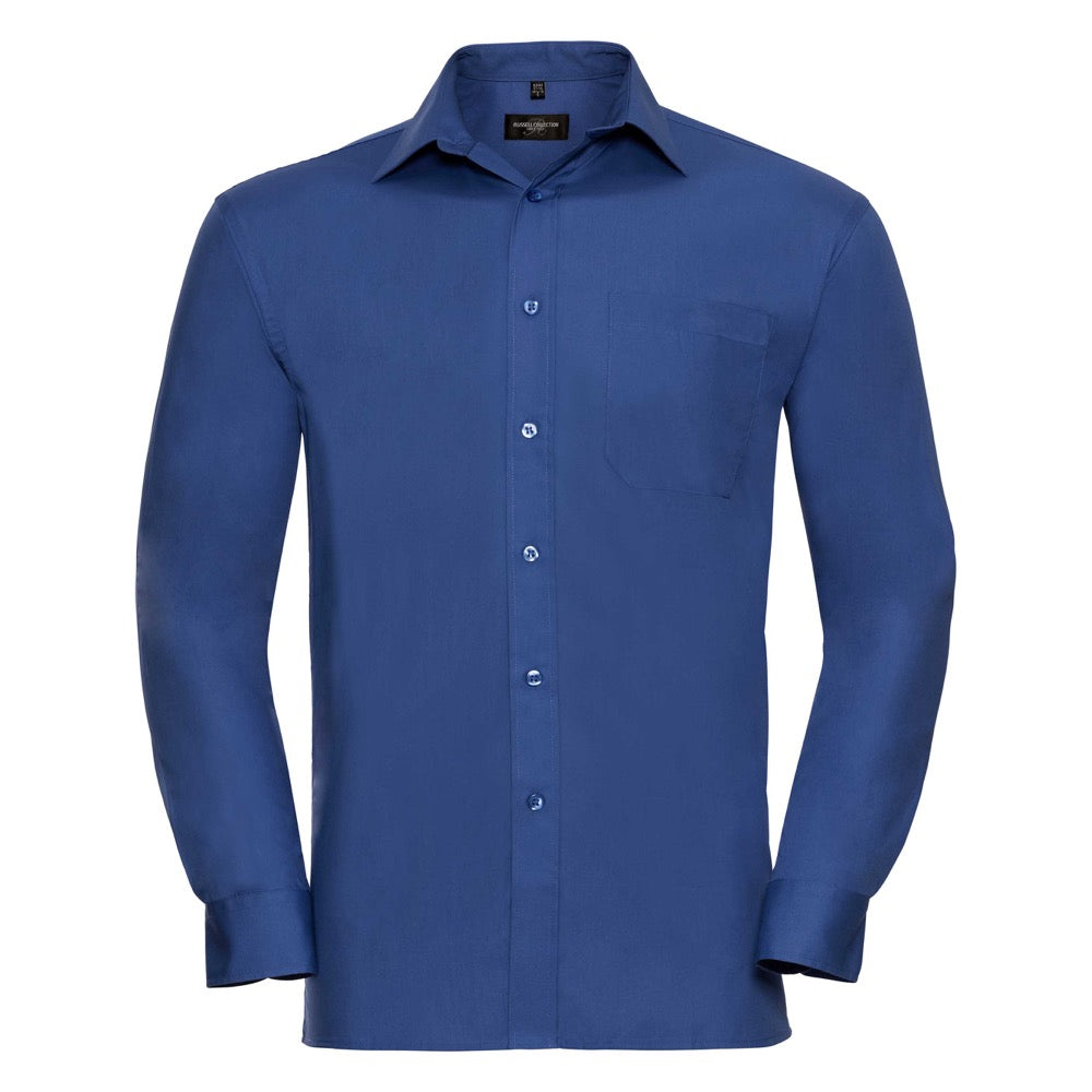 Russell Collection 936M Men Formal Shirt Long Sleeve Blue