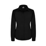 Disley LF922 Ladies Shirt Long Sleeve Black Blouse, Size - 12